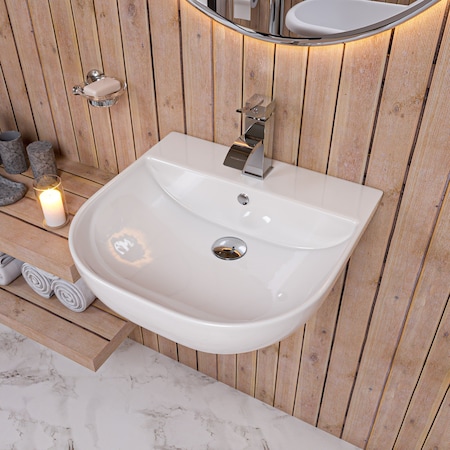 Alfi Brand ALFI brand AB110 20" White D-Bowl Porcelain Wall Mount Bath Sink AB110